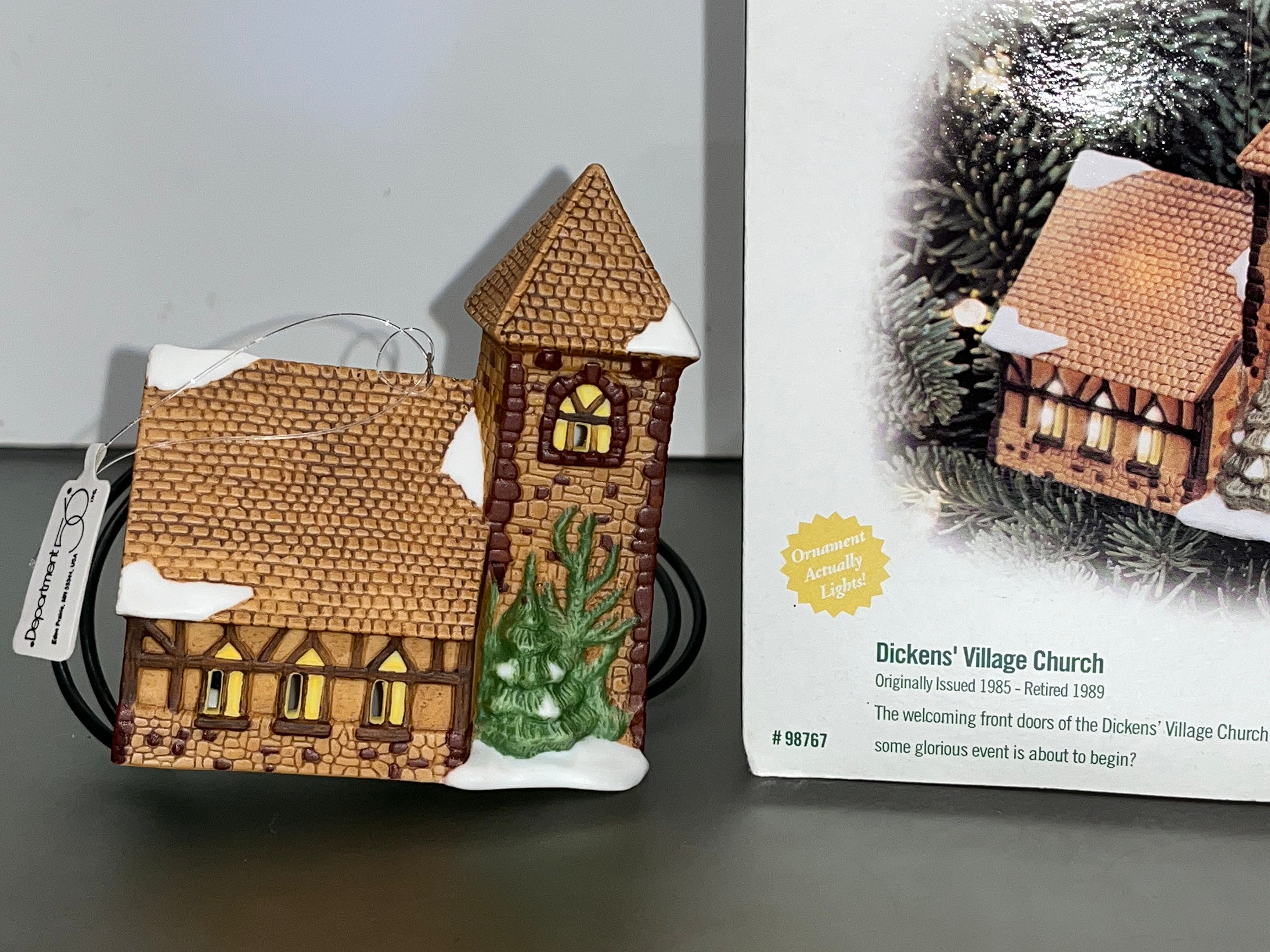 Vintage Dept 56 Dickens Village Church Ornament, Dept 56 Dickens