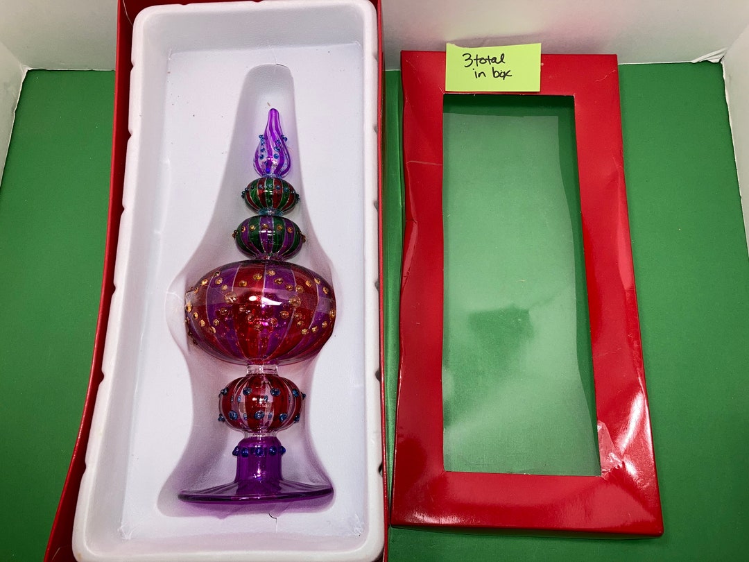 Waterford Marquis Ventetian Tree Topper, Bohemian Glass 10 1/2 Spire