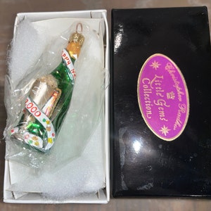 Radko Glass 2000 Ornament, Radko Little Gems 2000 Ornament, Radko 2000 Cheers Ornament, Radko 3 1/2&quot; Happy New Year 2000 Ornament,in the Box