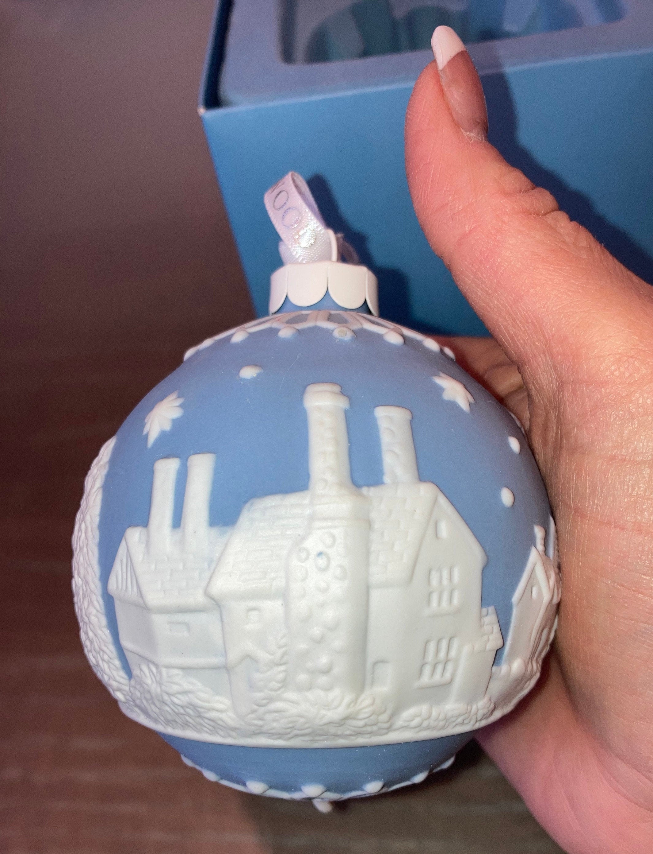 Wedgewood Ornament Ball Wedgewood Blue White Ornament Etsy