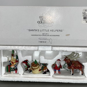 Dept 56 56103, Dept 56 Santas Mali Pomocnicy, Dept 56 Elfy, Dept 56 Figurki Elfów, Heritage Village Pomocnicy Mikołajów, W pudełku, MINT