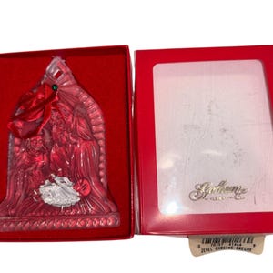 Gorham Nativity Ornament, Vintage Gorham Jeweled Ornament, Gorham Christmas Creche Ornament, Gorham Crystal Holy Family, in the Box