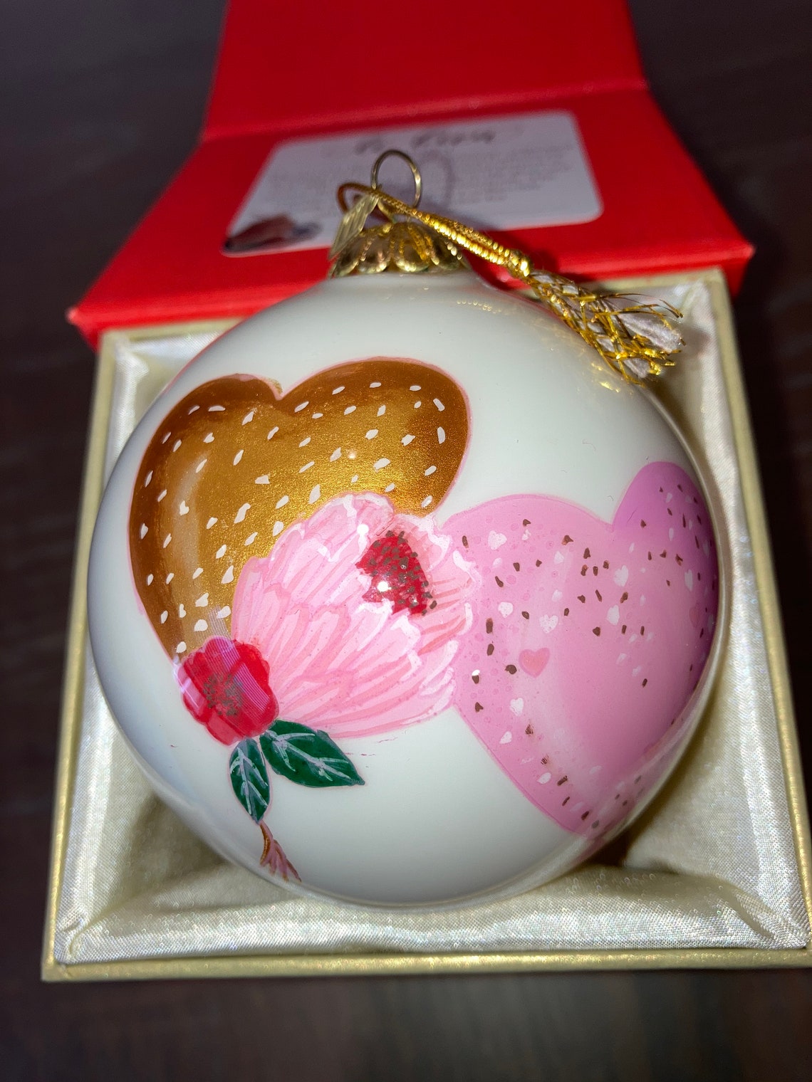 Li Bien 2020 Valentines Ornament Hand Painted Glass Beautiful Etsy