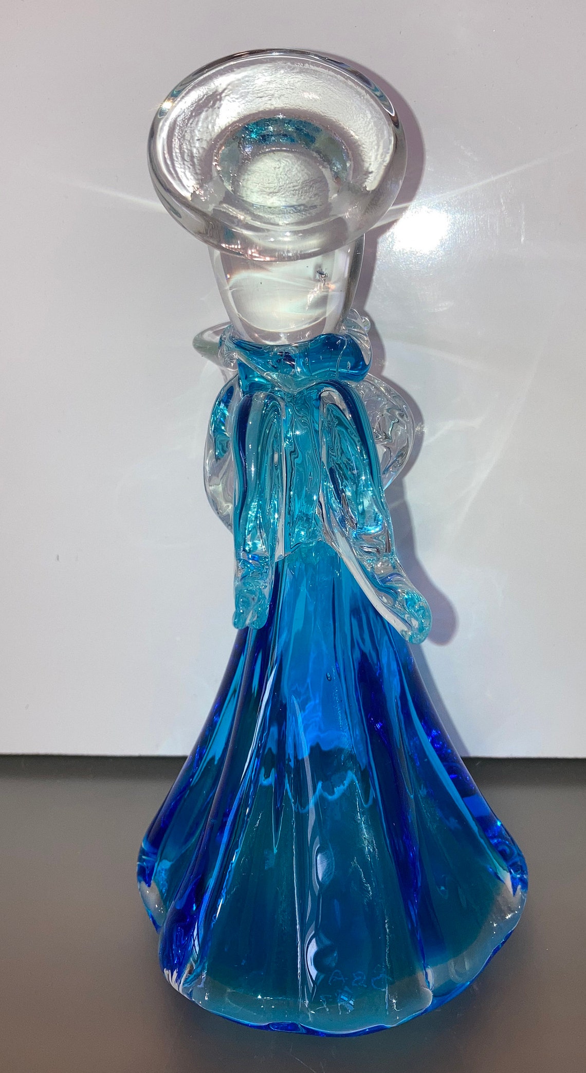 Vintage Murano Glass Angel Aqua Blue Glass Angel Candle Etsy