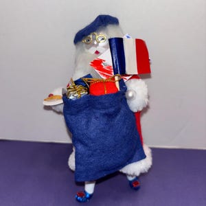 Vintage De Carlini French Santa Ornament, Murano De Carlini Santa Ornament, Signed Italy Ornament, Sofferia De Carlini French Santa, Tags