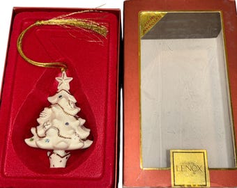 Vintage Lenox-boomornament met juwelen, Lenox-boom met sterornament 2006, Lenox-kerstboom, Lenox-boomversiering, in doos