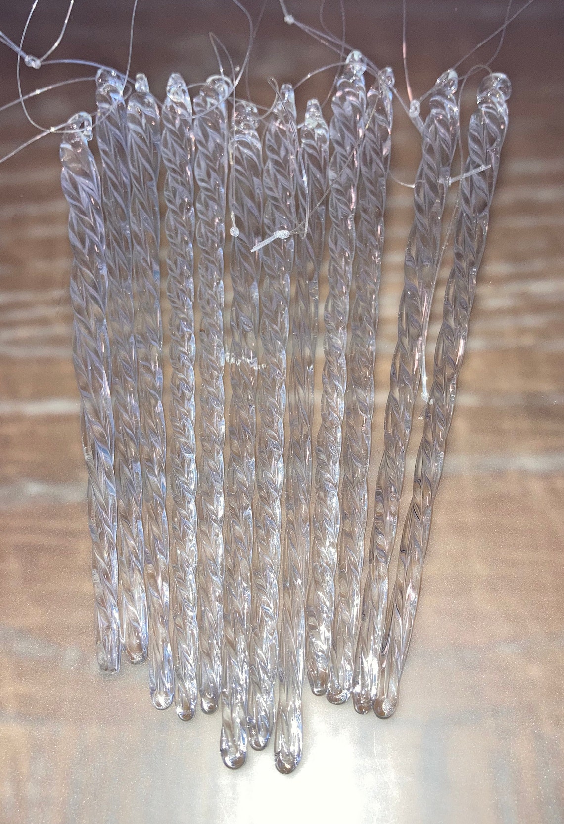 12 Glass Icicle Ornaments 5 1/2 Clear Glass Icicles 5 Etsy
