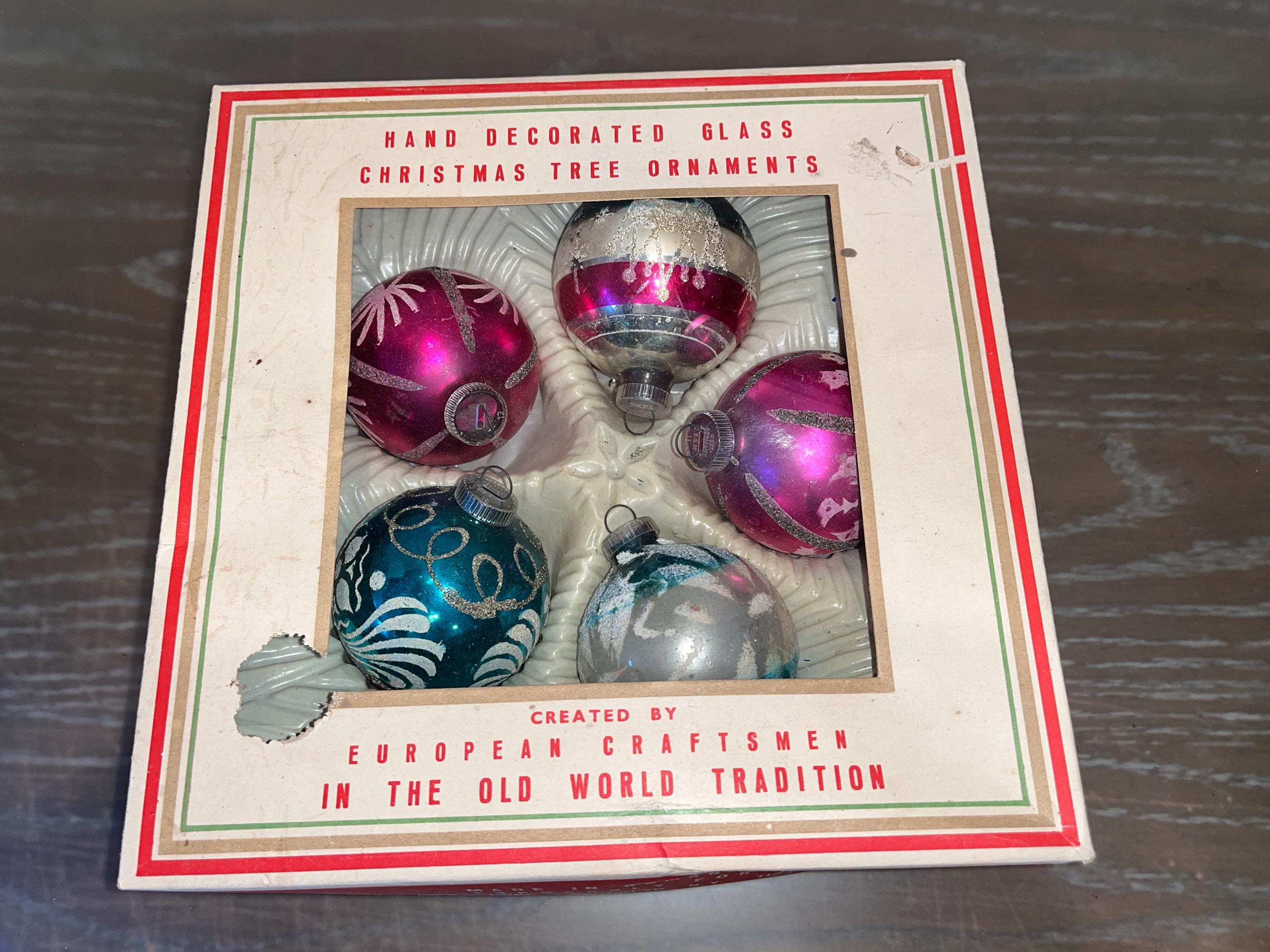  オーナメント5つ ヴィンテージ西ドイツ製 2 1/4インチオーナメント 5個、西ドイツ