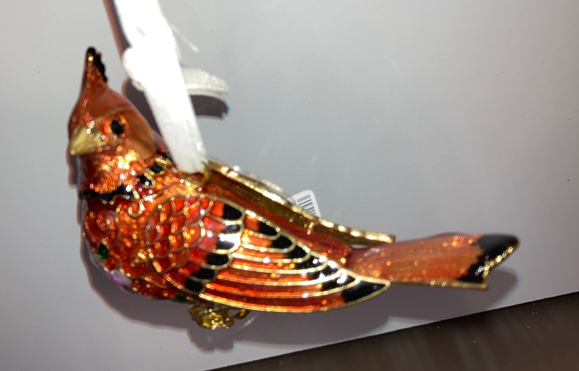 Dillards Cloisonne Cardinal Ornament Dillards Cloisonne Etsy