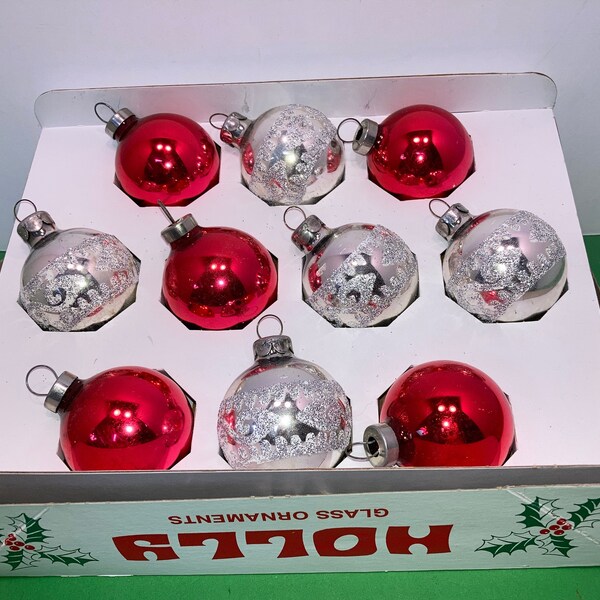 Red Glass Ornaments Etsy