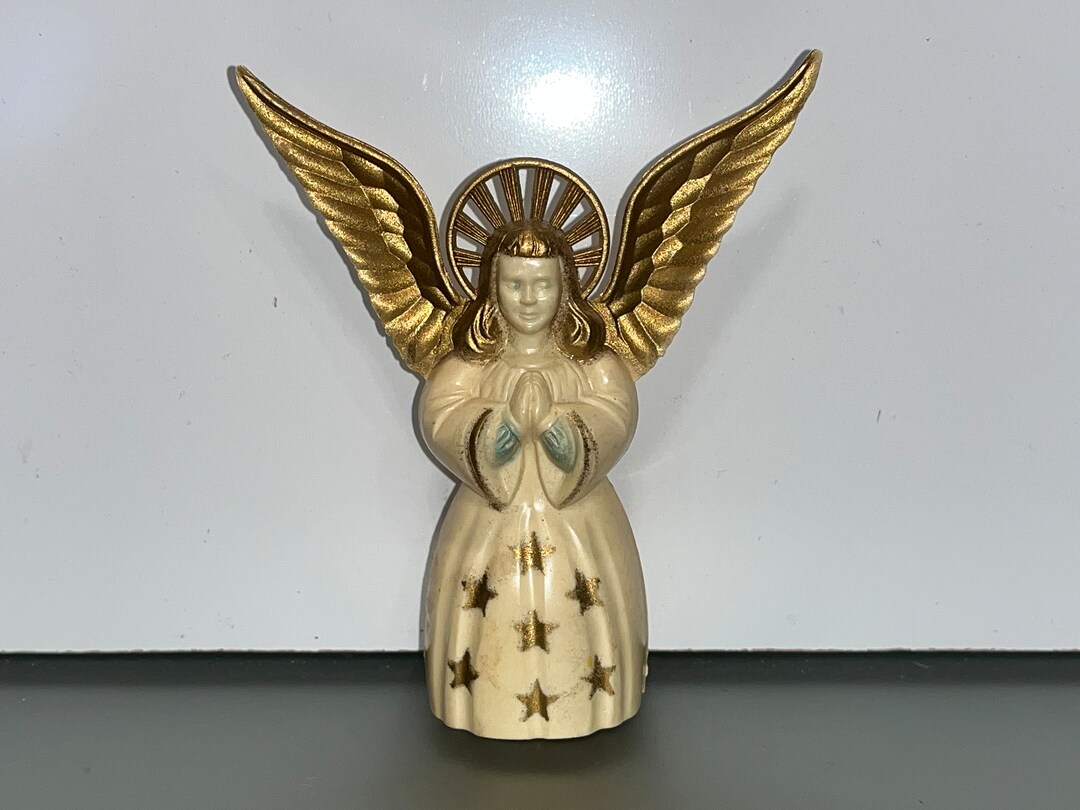 Vintage Celluliod Angel, Beige Plastic Angel, Plastic Angel Light Cover ...
