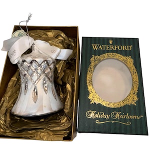 Waterford Heirlooms Lismore Ice Bell Ornament, Waterford Heirloom Silver White Lismore Bell Ornament, Waterford 103568, New in Box