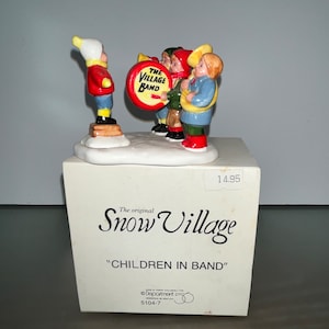 Vintage Dept 56 51047, Dept 56 Snow Village, Dept 56 Children in the Band, Vintage Dept 56 Snow Village Band, in the Box