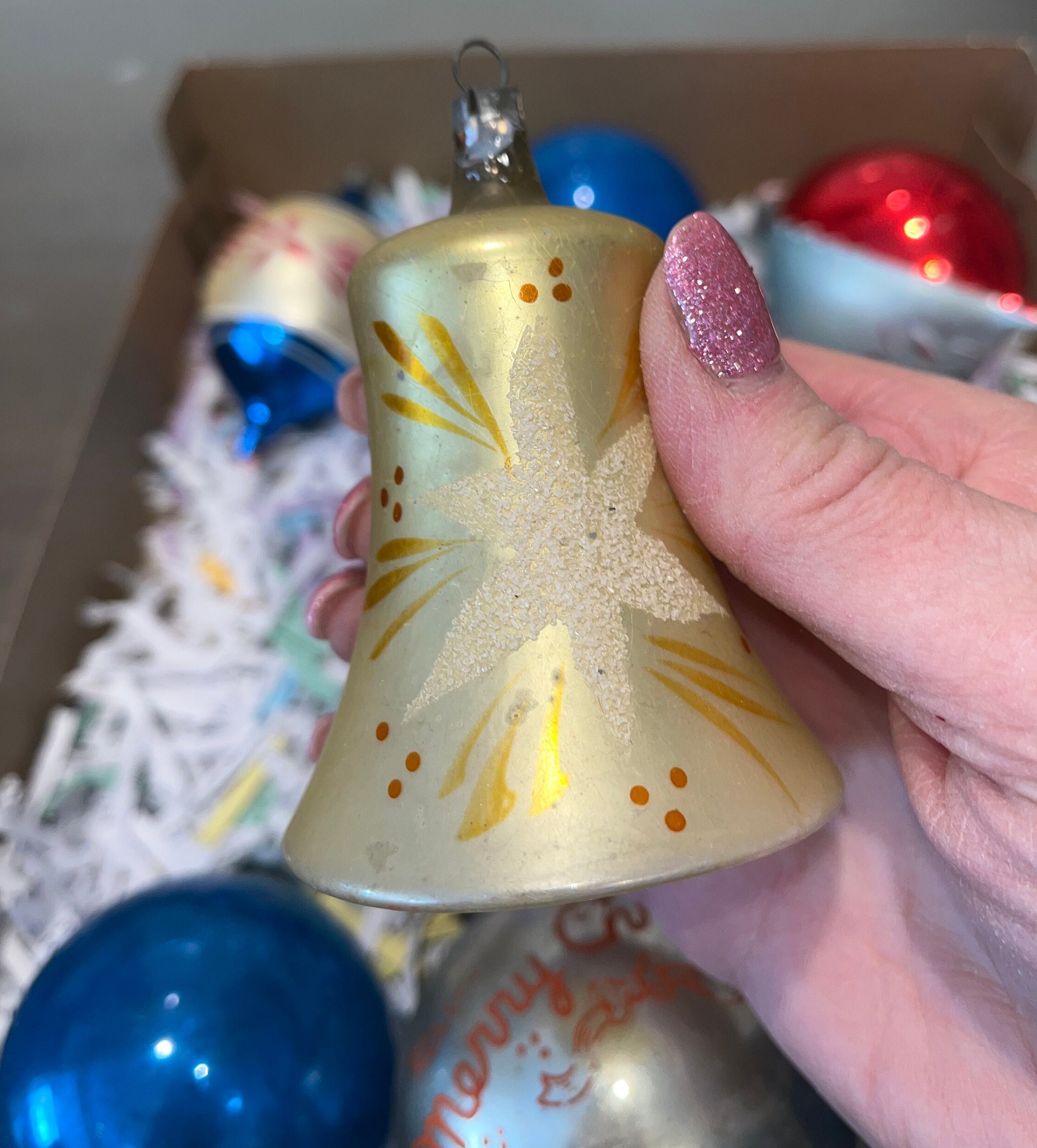 9 Vintage Poland Icicle Ornaments, 1950 Shiny Brite 3