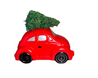 50555, rayon 56, village des neiges, rayon 56, voiture rouge avec arbre au sommet, coccinelle, rayon 56, bug VW, rayon 56