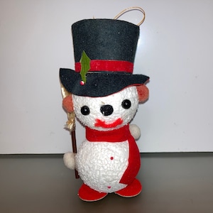 Vintage Snowball Snowman, Large Vintage Snowman Japan, 1950 Snowball Snowman, Vintage Japan 7&quot; Snowman, Christmas Decor Figures, Excellent