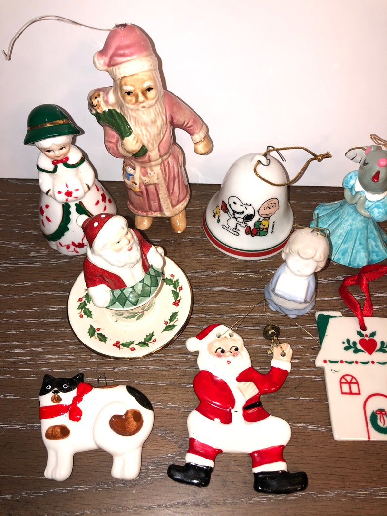 Vintage Porcelain Ornaments Christmas Santa Tea Cup Lenox Etsy
