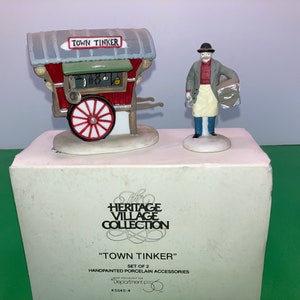 Vintage Dept 56 56464, Dept 56 Town Tinker, Vintage Dept 56 Heritage Village, Dept 56 Tinker e Cart, na caixa