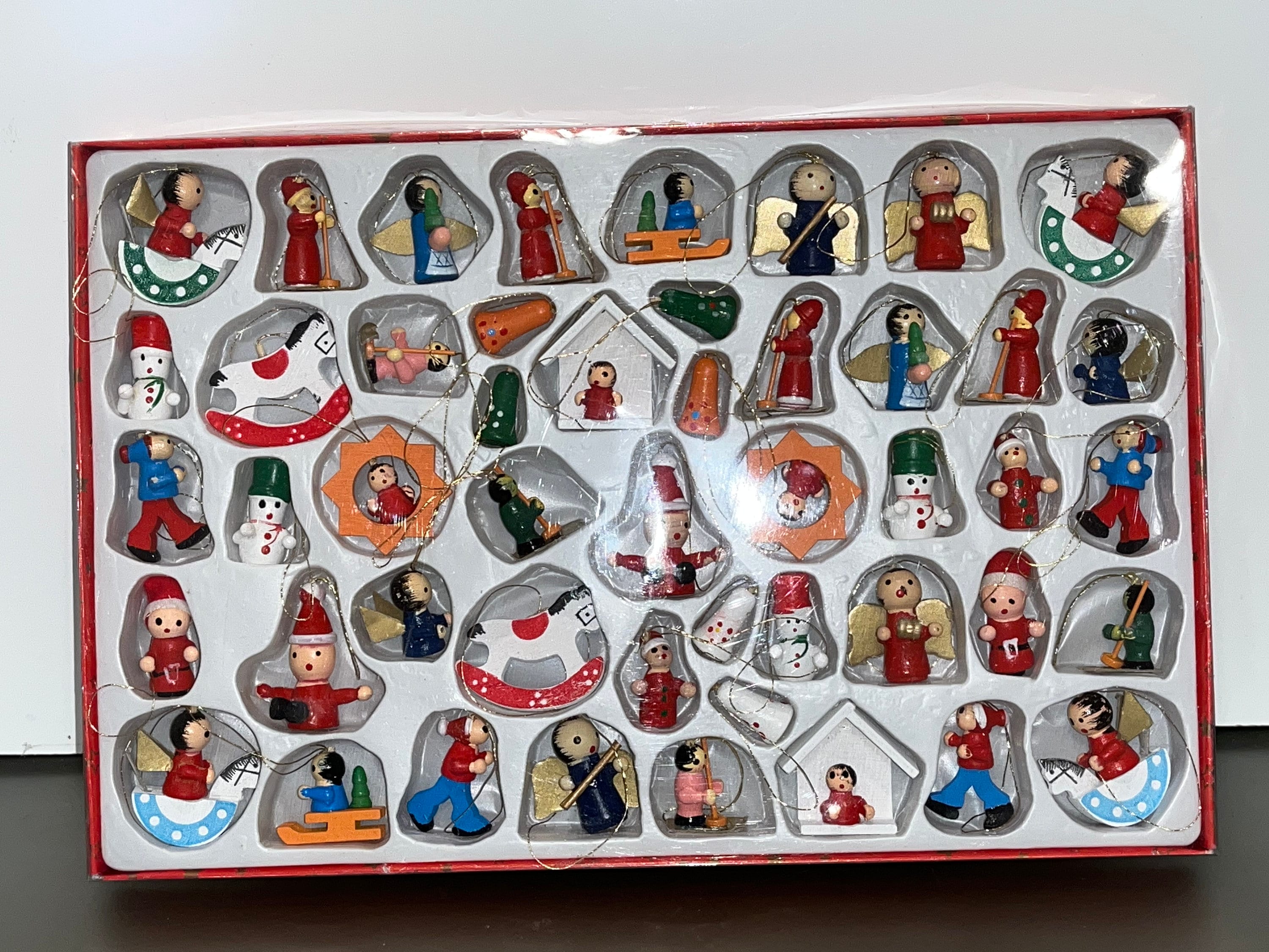 48 Kurt Adler Wooden Ornaments, Kurt Adler Wooden Mini Christmas