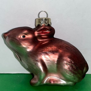Vintage Bunny Ornament, Blown Glass Bunny Ornament, Mini Brown Bunny Ornament, Bunny Ornament, 2 1/2&quot; Brown Bunny Ornament, Mint