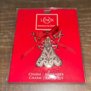 Vintage Lenox Silver Angel Ornament, Lenox Angel Ornament, Lenox Silver plate Angel Ornament, New in Package
