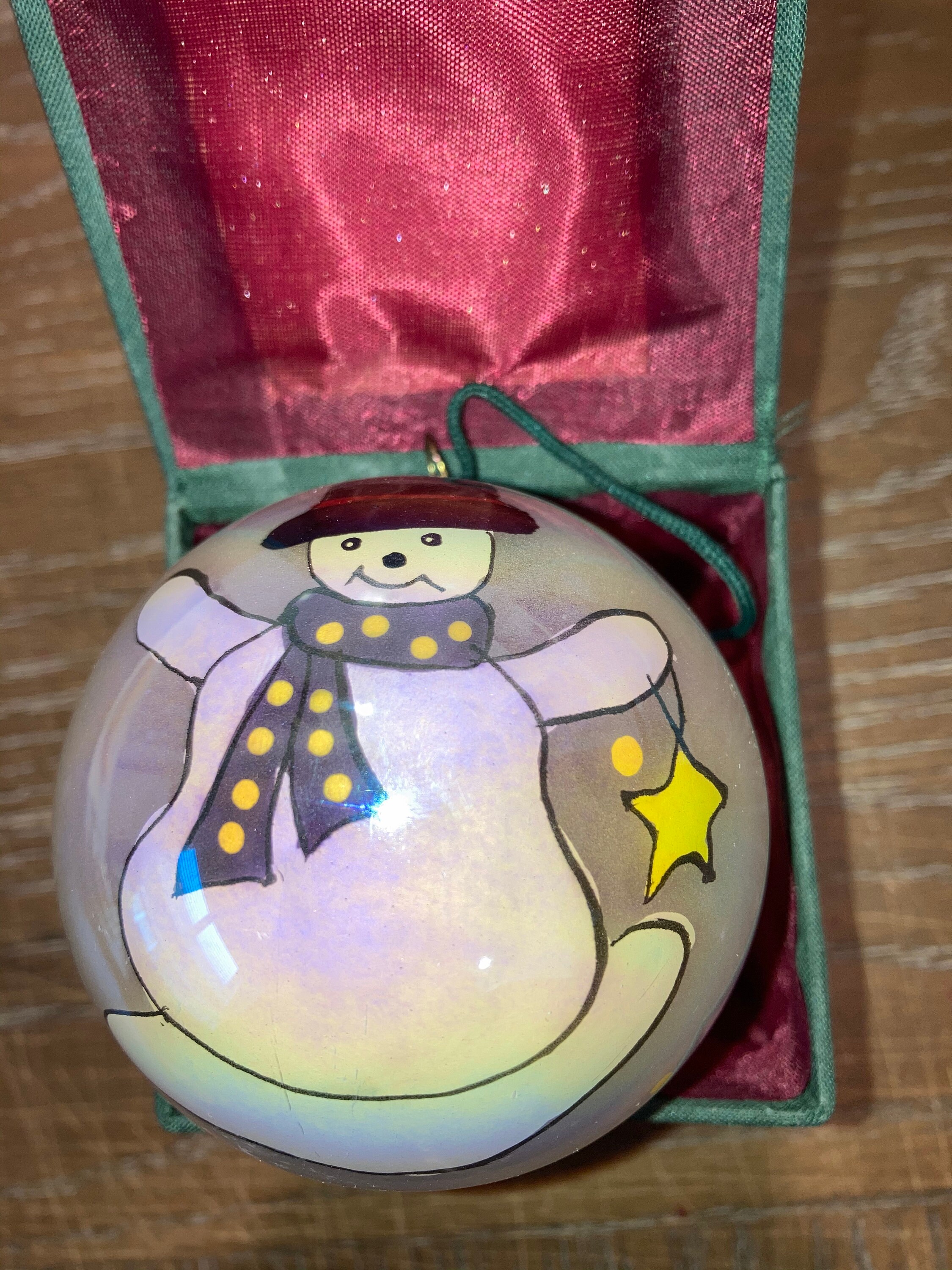 Li Bien Christmas Snowman Ornament Li Bien Iridescent Snowman Etsy UK