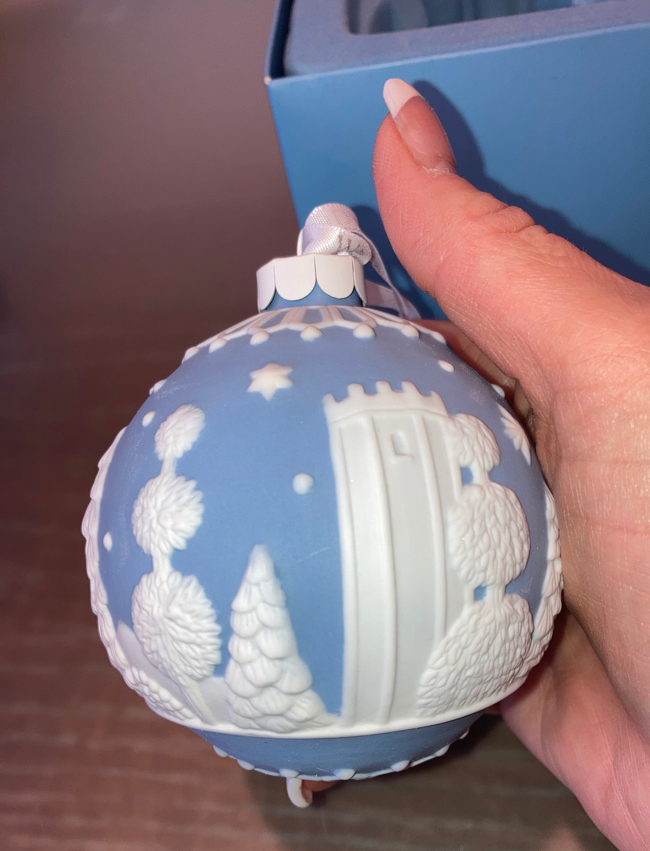 Wedgewood Ornament Ball Wedgewood Blue White Ornament Etsy