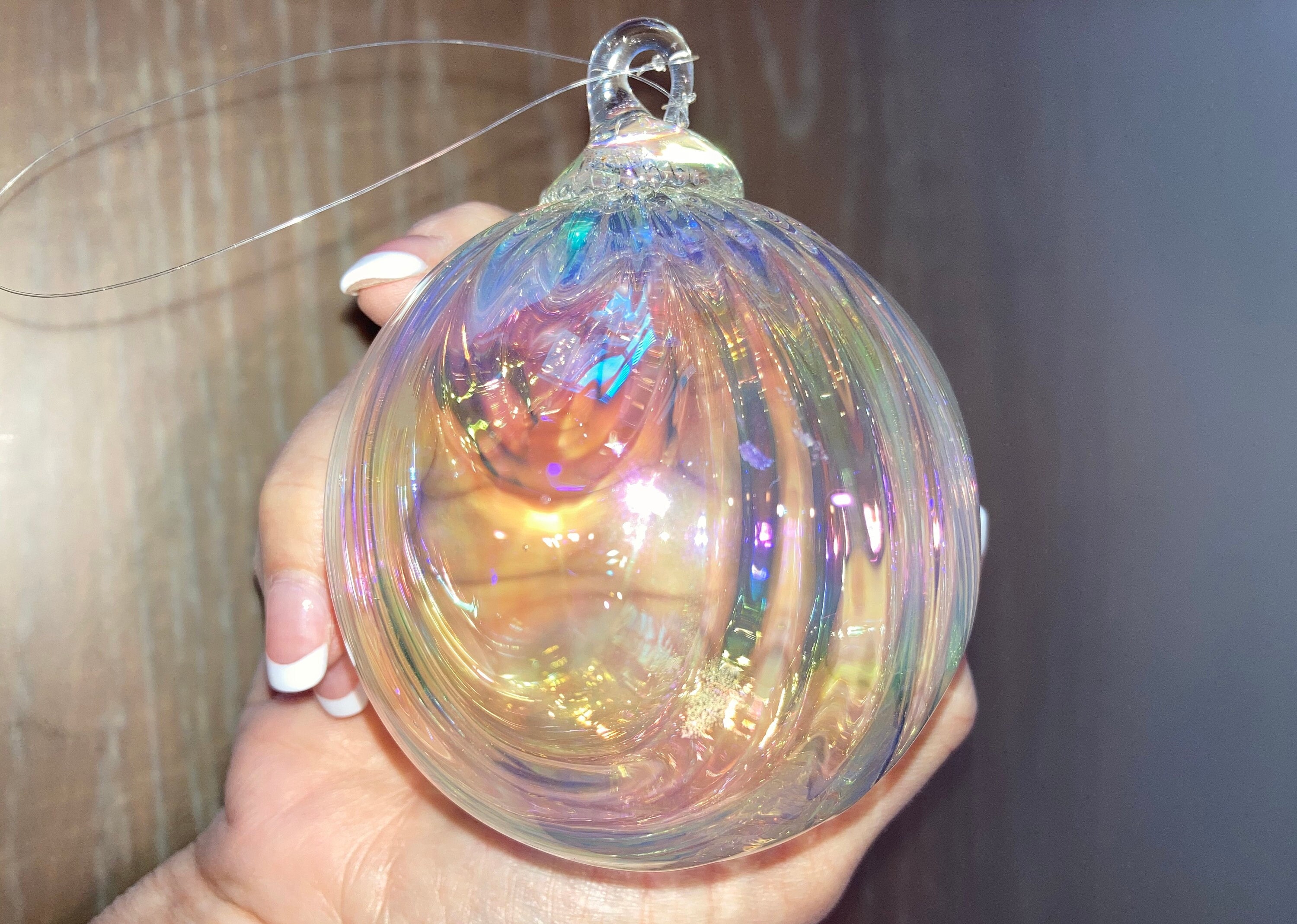 Studio Art Iridescent Ornament Iridescent Glass 4 Etsy