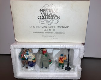 Vintage Dept 56 55883, Dept 56 A Christmas Carol Morning, Vintage Dept 56 Heritage Village, Dept 56 Christmas Morning Carolers, in the Box