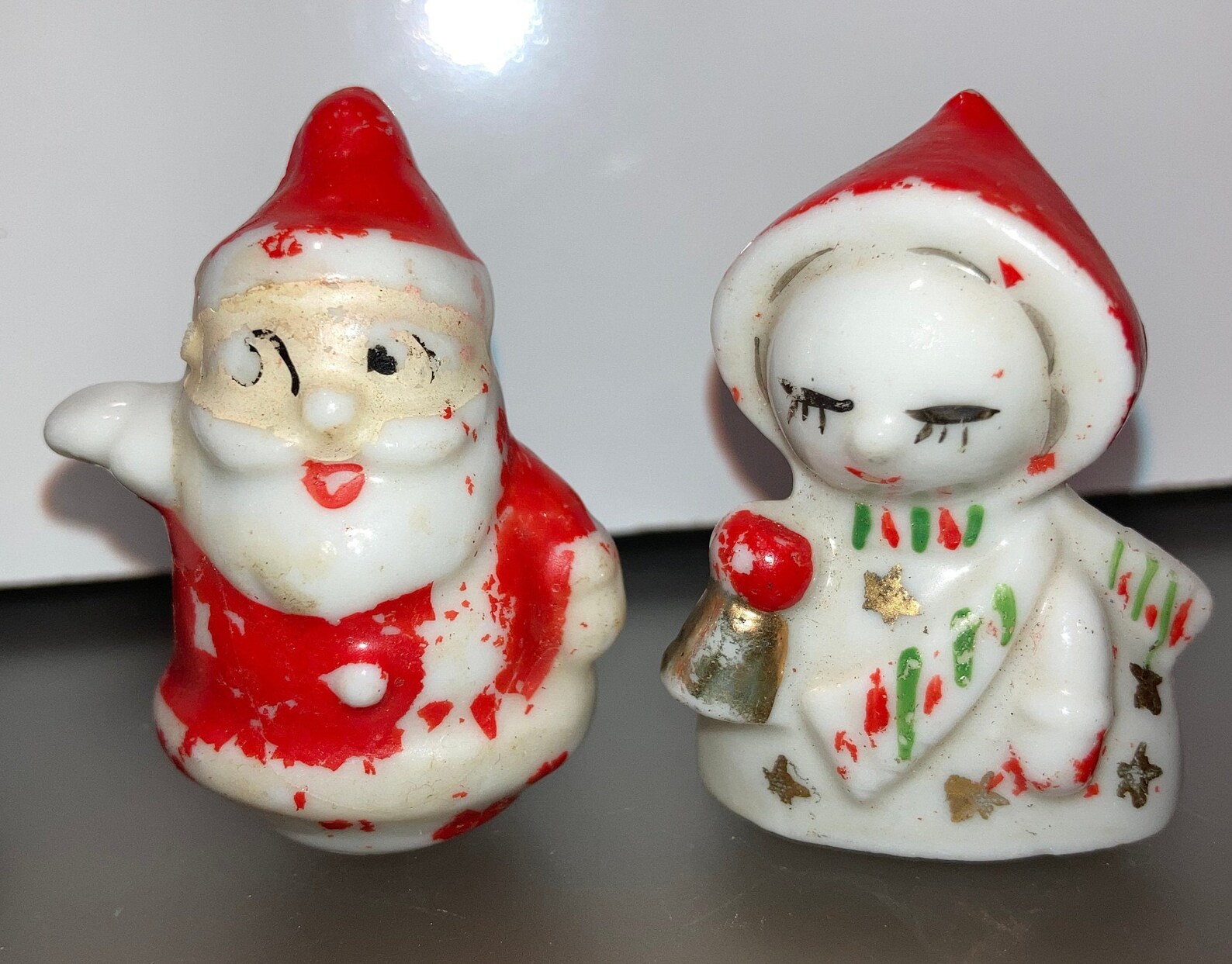 5 Vintage Japan Christmas Figures 1950 Christmas Place Card Etsy