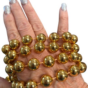 13 1/2&#39; Gold Bead Garland, Gold Round Bead Garland, Metallic Bead Garland, Gold Tree Garland, 1/4&quot; Gold Bead Garland, Christmas Tree Garland