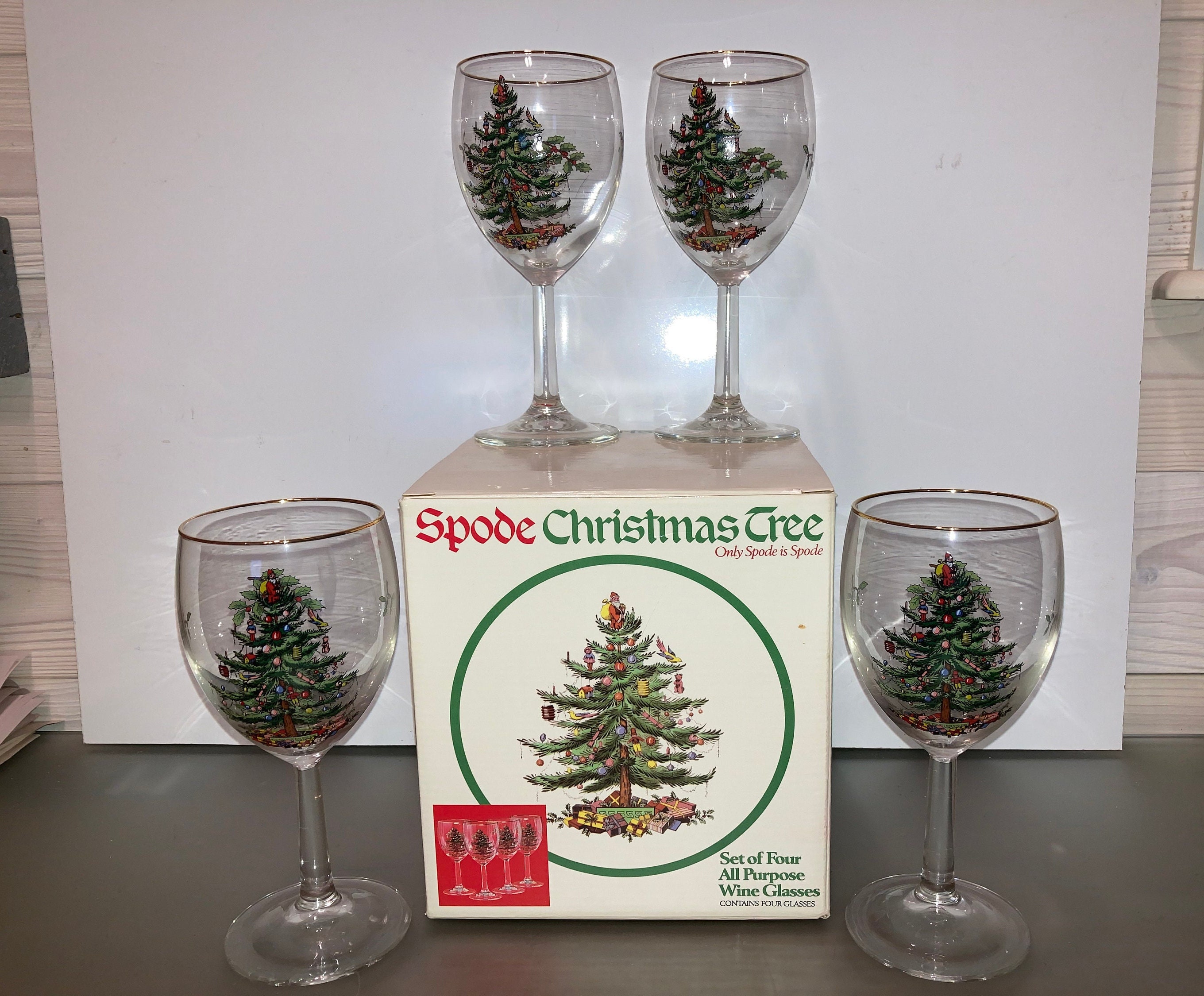 christmas water glasses