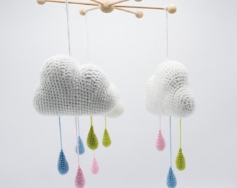 Baby Wolke Mobile - Regenbogen Regenwolke, Krippe Spielzeug, Baby Shower Geschenk, Neutral Neugeborene Geschenk