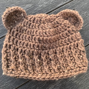 Baby Bären Hut PDF Muster, Bären Hut Häkelanleitung, Sofort Download, Neugeborene Tier Hut mit Ohren, Kinder Hut Easy Crochet Project