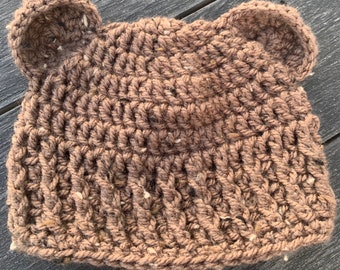 Baby Bären Hut PDF Muster, Bären Hut Häkelanleitung, Sofort Download, Neugeborene Tier Hut mit Ohren, Kinder Hut Easy Crochet Project