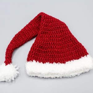 Pdf Pattern, Baby Santa Hat, Crochet Father Christmas Long and Fluffy Hat, Instant Download