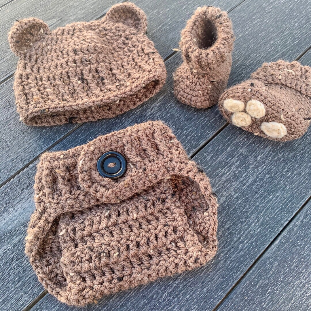 Pdf Pattern, Baby Bear Outfit Printable Pattern Including Hat Diaper ...