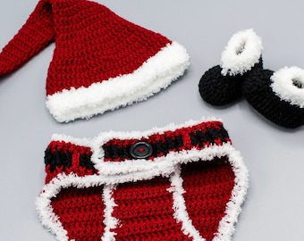 Pdf Muster, Baby Santa Outfit druckbares Muster einschließlich Hut Windel Abdeckung und Booties für Neugeborene, kein fertiges Produkt, Sofortiger Download
