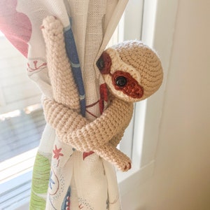 Luiaardgordijn Tie Back PDF-patroon, Dierengordijnhouder voor Home Decor in kinder- en babykamers, Instant Download, Afdrukbaar patroon
