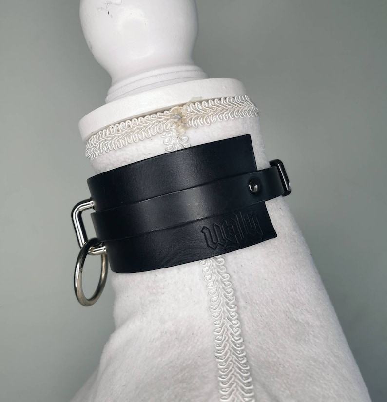 gothic REBELION leather choker O-ring big collar bdsm dark alternative style -luxury leather handcrafted in Italy by Ugly