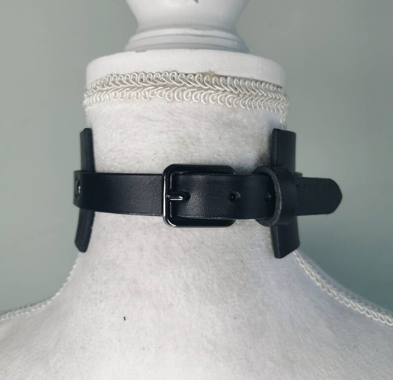 gothic REBELION leather choker O-ring big collar bdsm dark alternative style -luxury leather handcrafted in Italy by Ugly