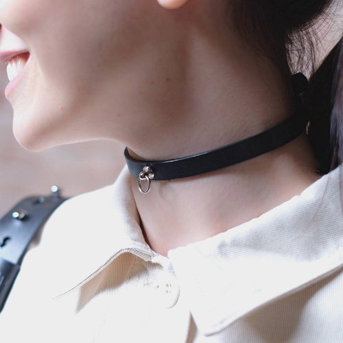 Lena Slim O Ring Choker Genuine Leather Collar Luxury Etsy Ireland
