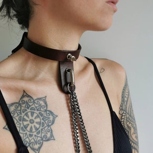 punk style LORIEN Leather chain belt Gothic Genuine leather belt with chains handcrafted in Italy by Ugly grunge luxury