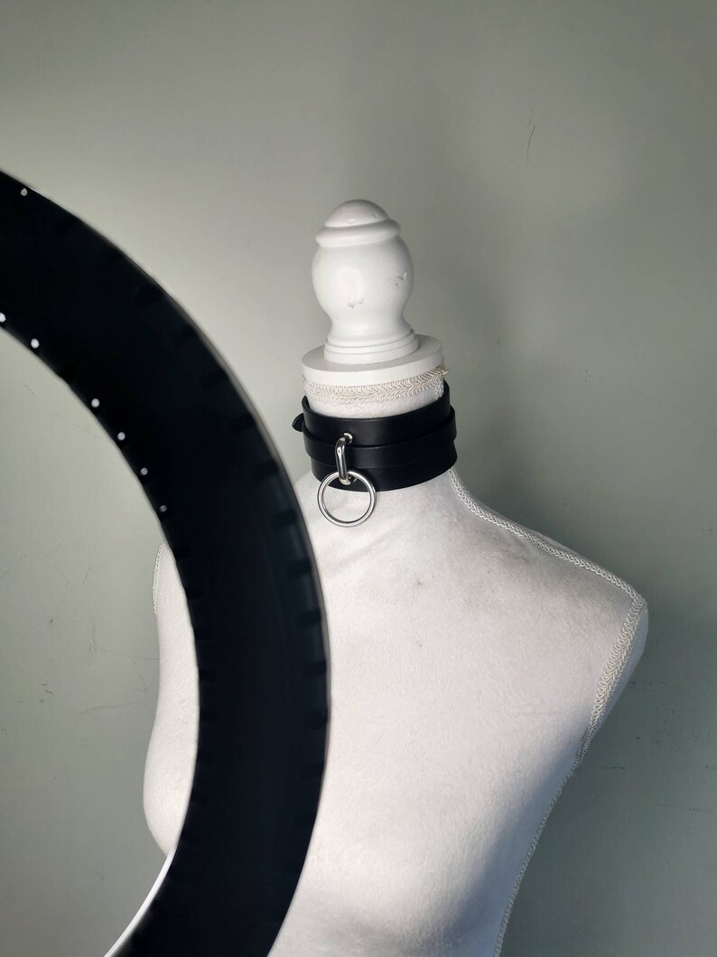 gothic REBELION leather choker O-ring big collar bdsm dark alternative style -luxury leather handcrafted in Italy by Ugly