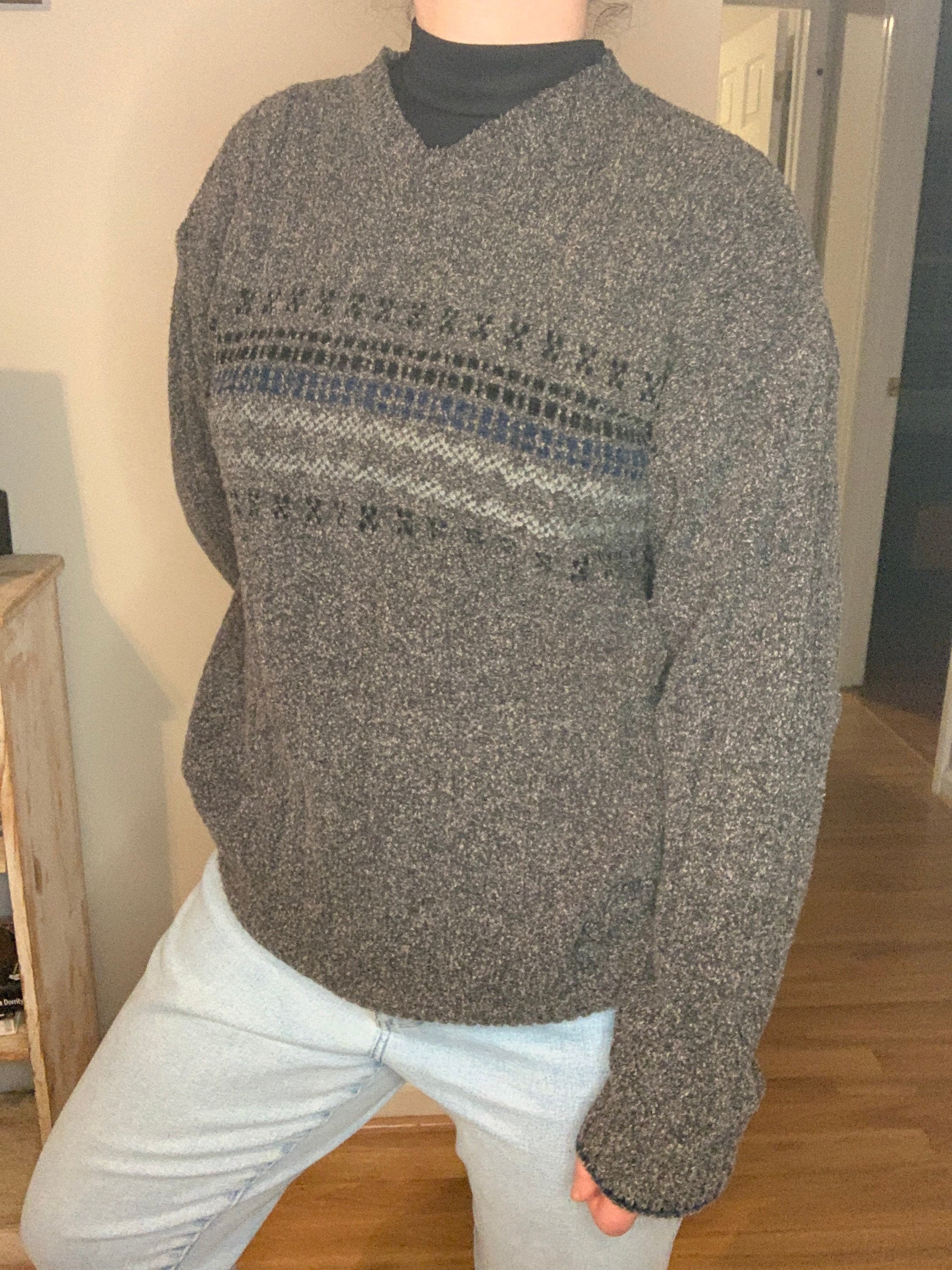 Vintage 90s V-neck Pullover Sweater Size M | Etsy