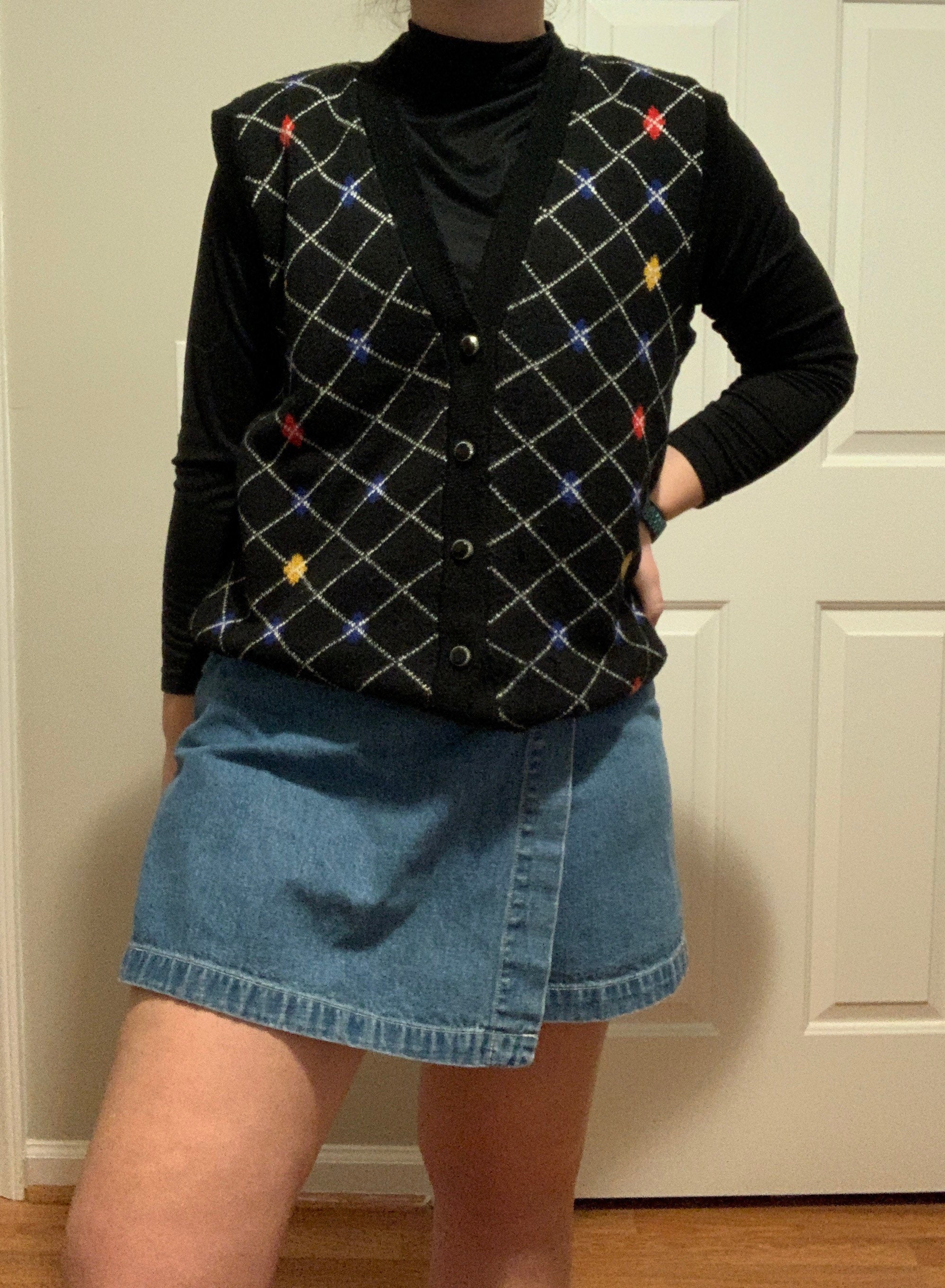 oversized argyle sweater vest