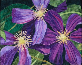 Purple Clematis Kit - Fabulous Fusible Flowers by Melinda Bula Designs