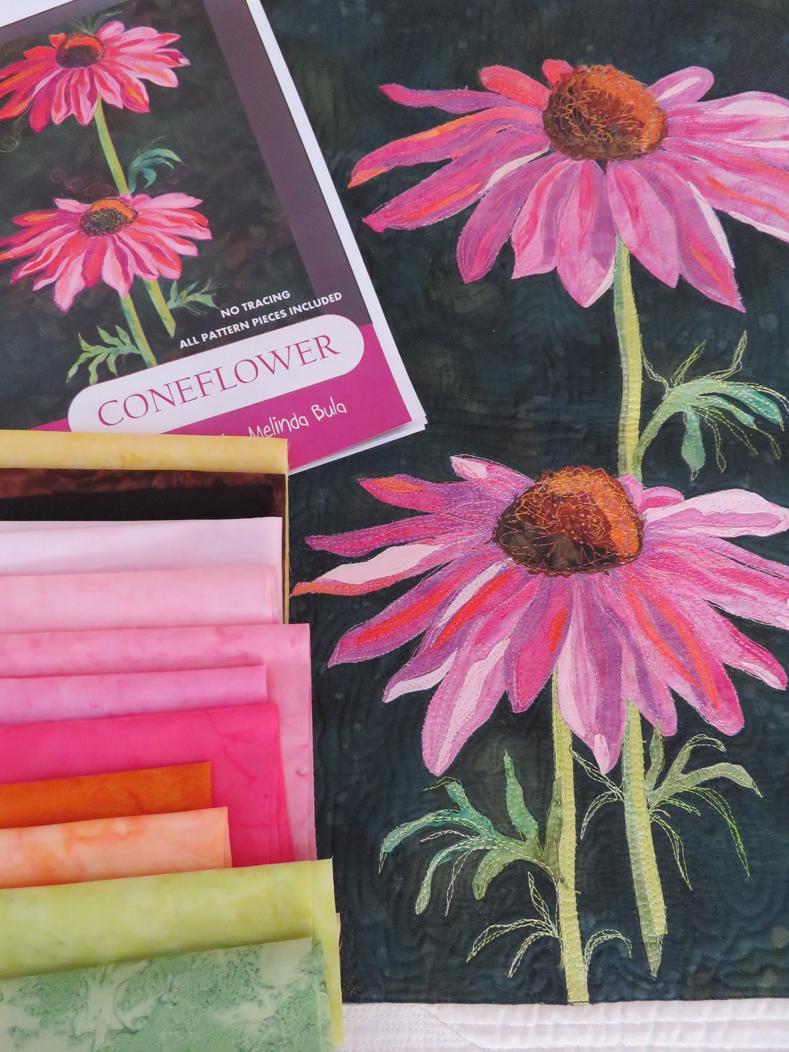Pink Coneflower Kit Fabulous Fusible Flowers by Melinda Bula Etsy