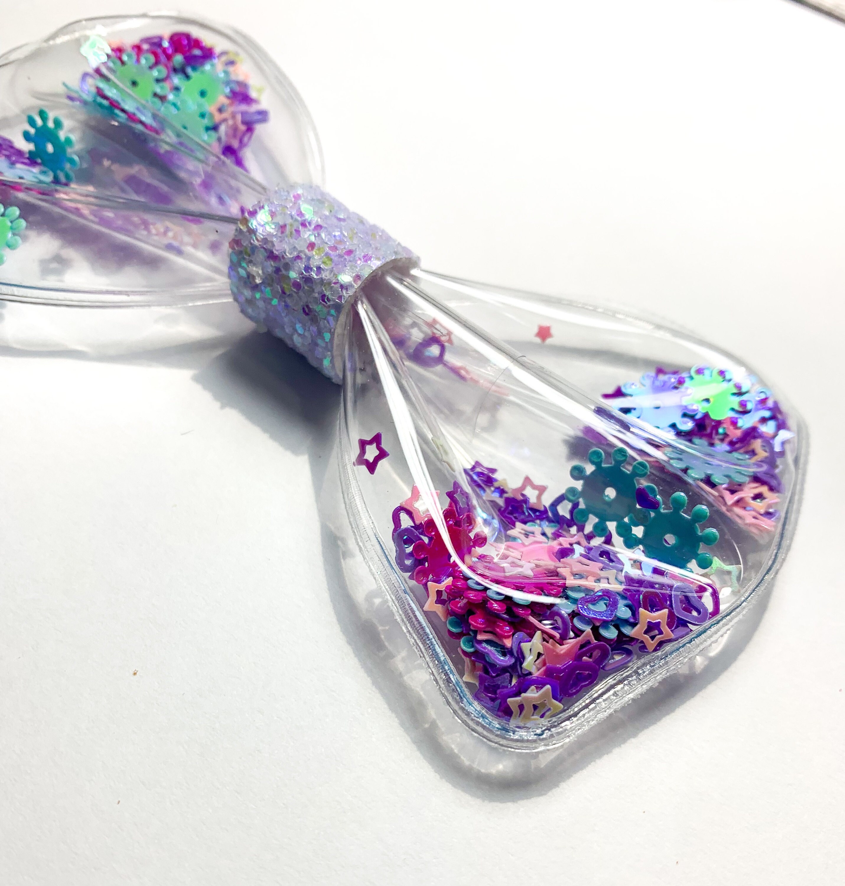 Shaker Hair Bows Clear Hair Bows Jelly Bows Rainbow Hair Etsy