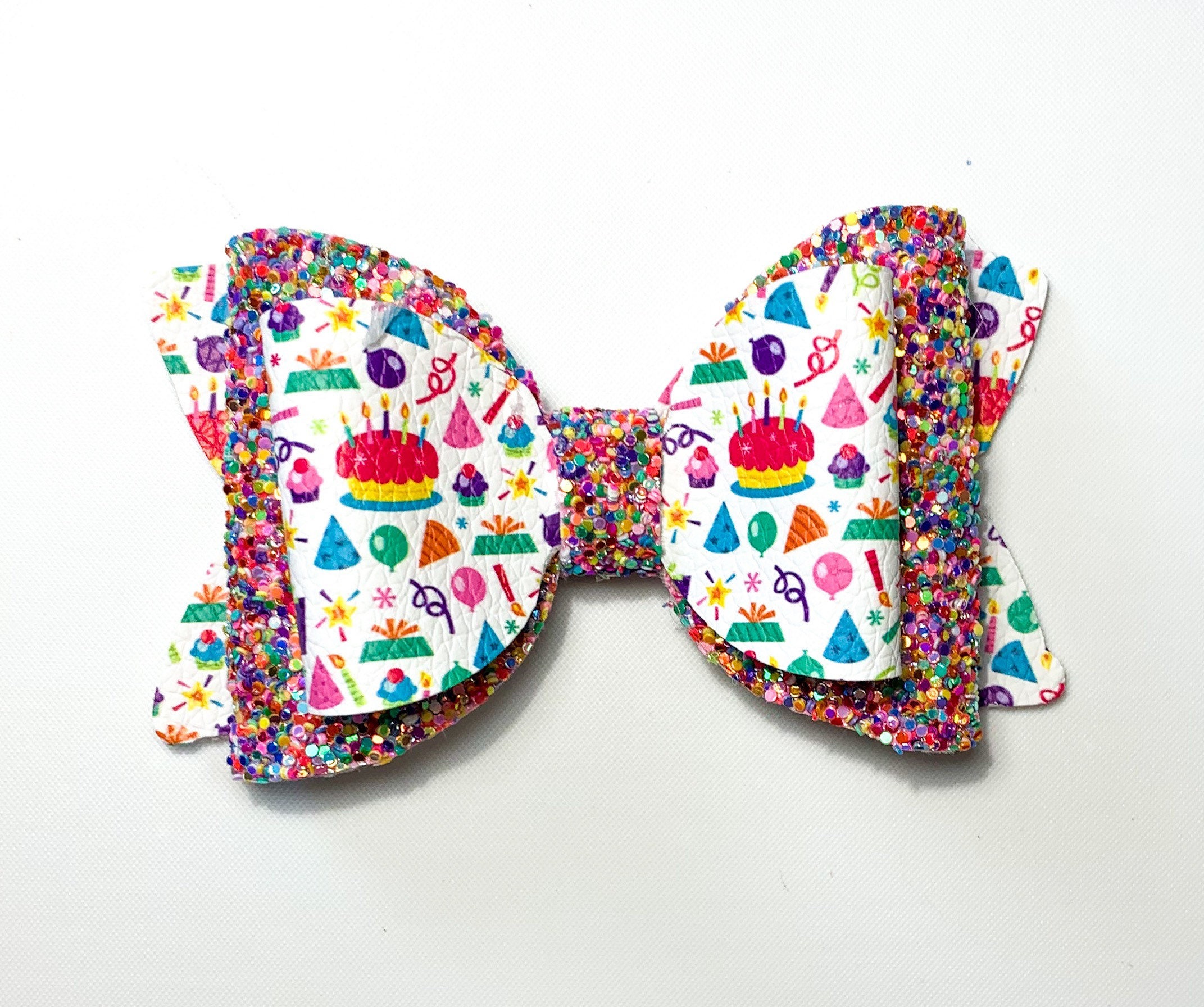 Image Of Birthday Bows Homemade Hair Bows, Handmade Hair 837